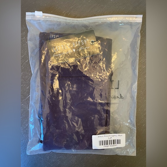 Little Bipsy Athletic Ribbed Leggings in Plum - Picture 5 of 5